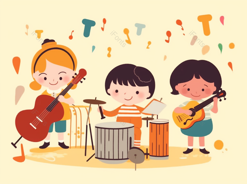 六一儿童节三个小朋友一起庆祝演奏音乐童年欢乐聚会团聚庆祝插画,插画/手绘图,插画/手绘图库,插画/手绘图下载,插画/手绘